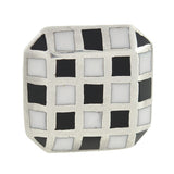 Vintage Sterling & Enamel Checkerboard Cufflinks