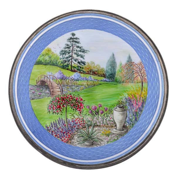 Victorian Cut Crystal Jar with Sterling & Enamel Lid