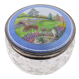 Victorian Cut Crystal Jar with Sterling & Enamel Lid