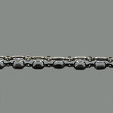 Art Deco Long Silver Faceted Crystal Necklace 43"