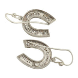 Victorian Sterling Silver Lucky Horseshoe Filigree Earrings