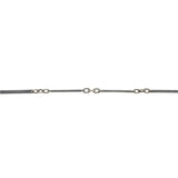 Victorian Long Sterling Silver Niello Link Chain 56"