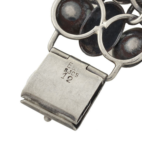 ERIKSON & KROMANN Vintage Modernist Danish Silver Cup Link Bracelet