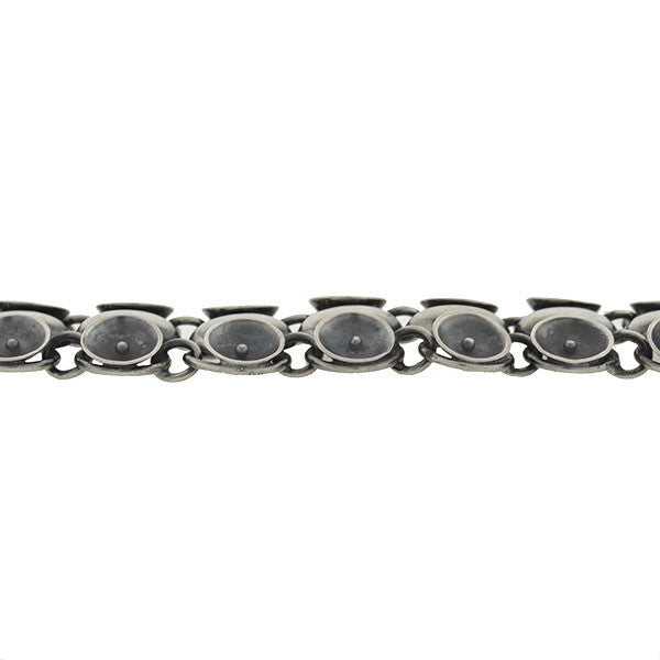 ERIKSON & KROMANN Vintage Modernist Danish Silver Cup Link Bracelet