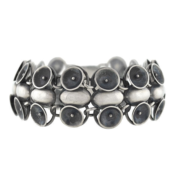 ERIKSON & KROMANN Vintage Modernist Danish Silver Cup Link Bracelet