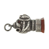 Victorian Sterling & Carnelian Seal Dog Fob/Pendant