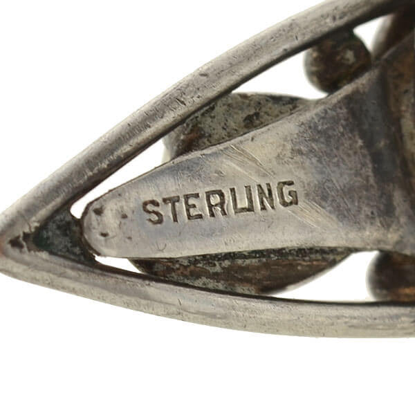 Arts & Crafts Sterling Mississippi River Pearl Navette Ring