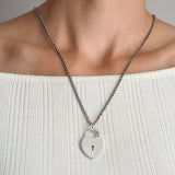 Vintage Sterling Silver Padlock Heart Pendant