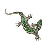 Victorian Silver & French Paste Lizard Pin
