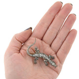 Victorian Sterling & French Paste Lizard Pin