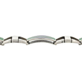 Vintage Signed Sterling Blue + Green Enamel Chunky Link Bracelet