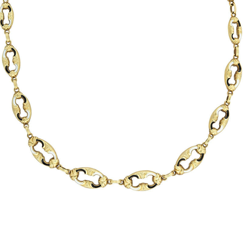 Gold Chunky Chain Necklace with a mini nude enamel T-bar fastener –  thatslovelythat