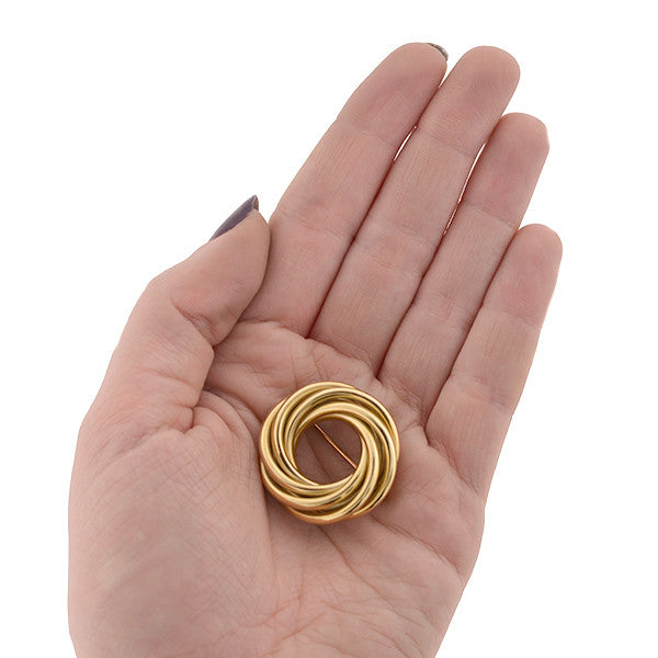 TIFFANY & CO. Retro 14kt Yellow Gold Love Knot Pin