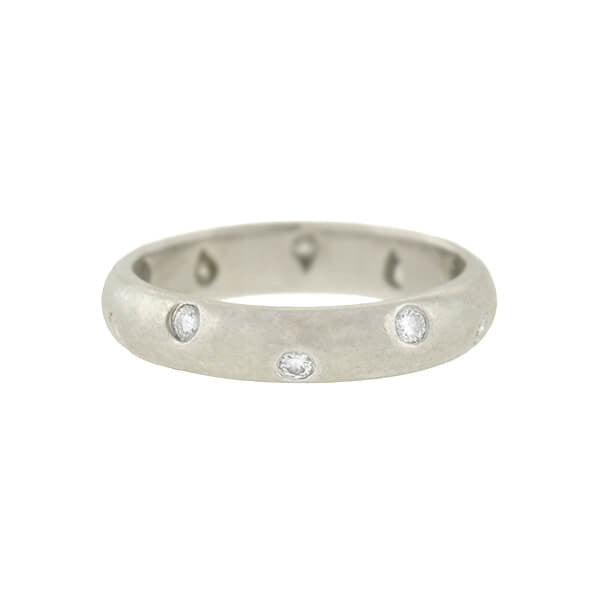 TIFFANY & Co. Estate Platinum Etoile Diamond Band 0.22ct