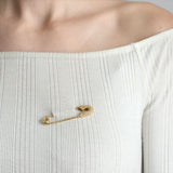 TIFFANY & CO. Large Estate 18kt Pavé Diamond Safety Pin