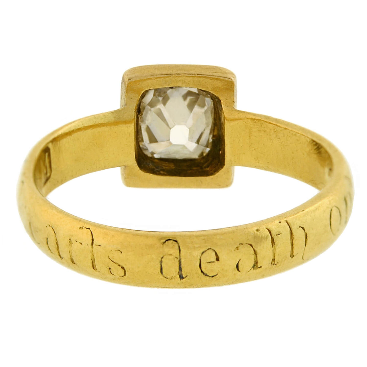 17th Century/Stuart (Ca 1650) 18k Peruzzi Cut Diamond Posy Ring 1ctw