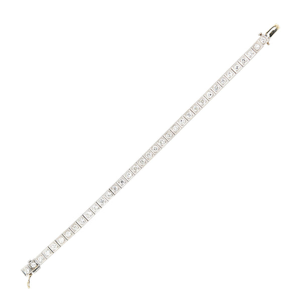 Art Deco Platinum + Diamond Line Bracelet 3.5ctw