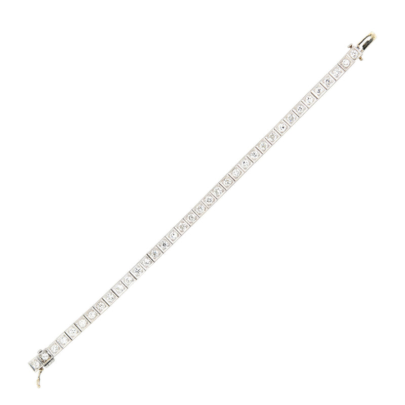 Art Deco Platinum + Diamond Line Bracelet 3.5ctw