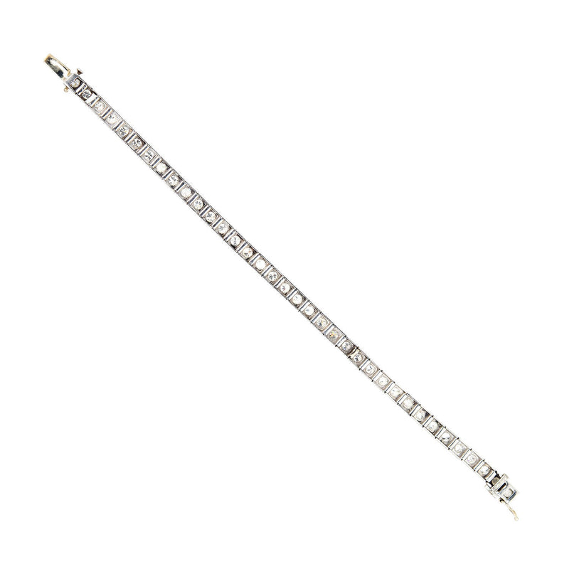 Art Deco Platinum + Diamond Line Bracelet 3.5ctw