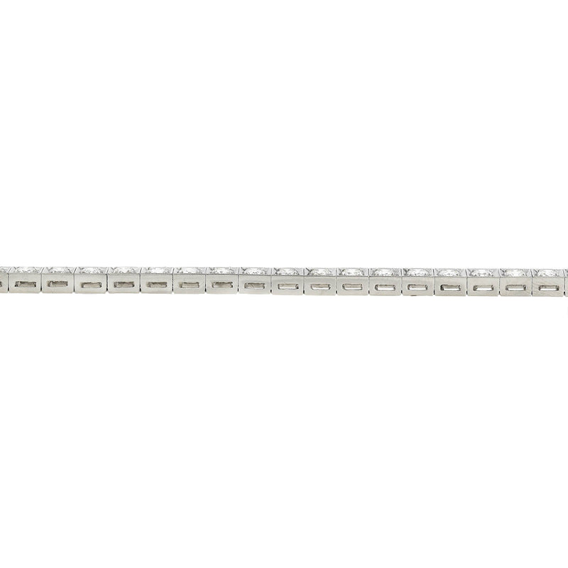 Art Deco Platinum + Diamond Line Bracelet 4ctw