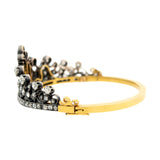 Victorian French 18k/Sterling Mine + Rose Cut Diamond Convertible Tiara Bracelet