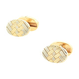 TIFFANY & CO. Estate 14kt Two-Tone Woven Cufflinks