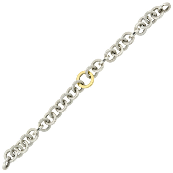 TIFFANY & Co. Estate 18kt/Sterling Interlocking Link Bracelet