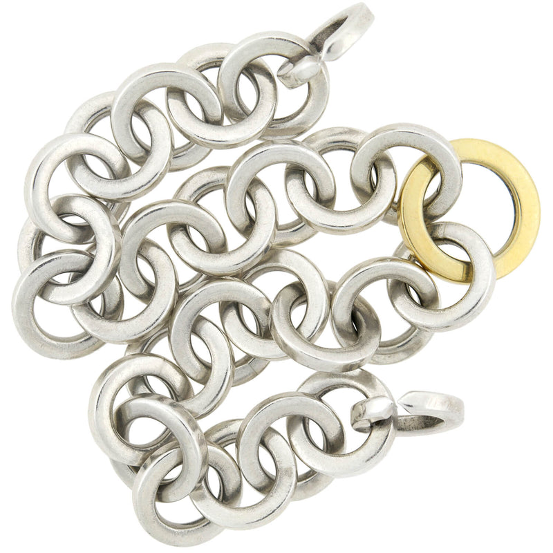 TIFFANY & Co. Estate 18kt/Sterling Interlocking Link Bracelet