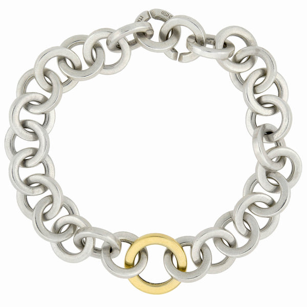 TIFFANY & Co. Estate 18kt/Sterling Interlocking Link Bracelet