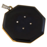 TIFFANY & CO. Edwardian 14kt/Platinum Diamond + Black Enamel Locket