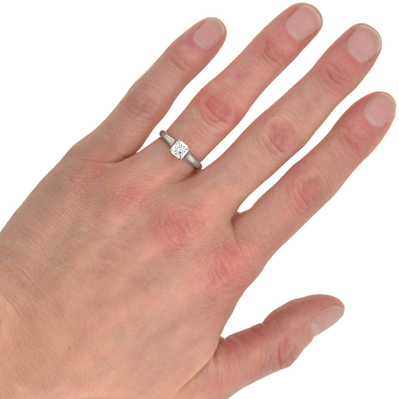 TIFFANY & CO. Estate Platinum GIA-Certified "Lucida®" Diamond Solitaire Ring 0.80ct