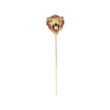 Victorian 14kt Diamond + Enamel Tiger Stick Pin