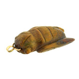 Vintage 14kt Carved Tiger's Eye Cicada Pendant