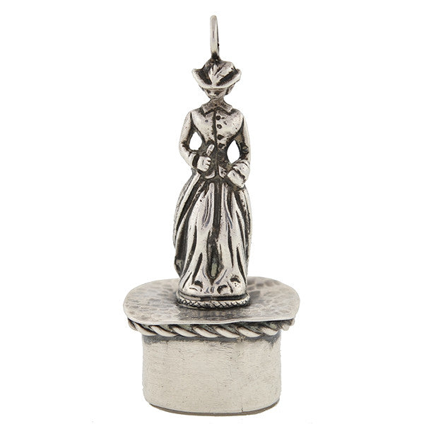 Victorian Sterling Figural Woman & Tassie Seal Fob