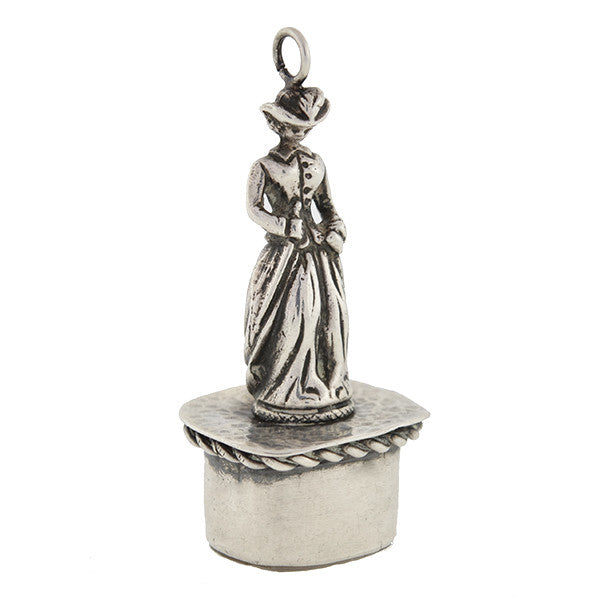 Victorian Sterling Figural Woman & Tassie Seal Fob