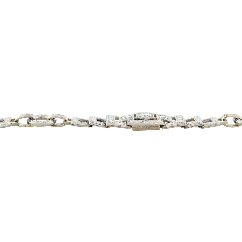 Art Deco 14kt/Platinum + Diamond Bracelet 0.90ctw