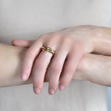 CARTIER Estate 18kt Tri-Color Trinity Roller Ring Men's Size 66