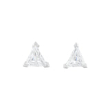 Estate Platinum Trillion Cut Diamond Stud Earrings 1ctw