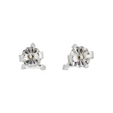 Estate Platinum Trillion Cut Diamond Stud Earrings 1ctw