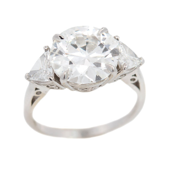 Art Deco Platinum Diamond Engagement Ring 3.39ctw