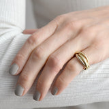 Estate 14kt Mixed Metals 5-Band Roller Ring
