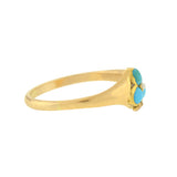 Victorian 14kt Turquoise & Pearl Trefoil Ring