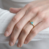 Victorian 14kt Turquoise & Pearl Trefoil Ring
