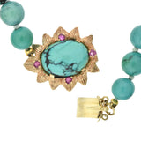 Vintage 14kt Turquoise + Ruby Necklace