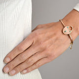 Victorian 14kt Rose Gold & Turquoise Padlock Bangle Bracelet