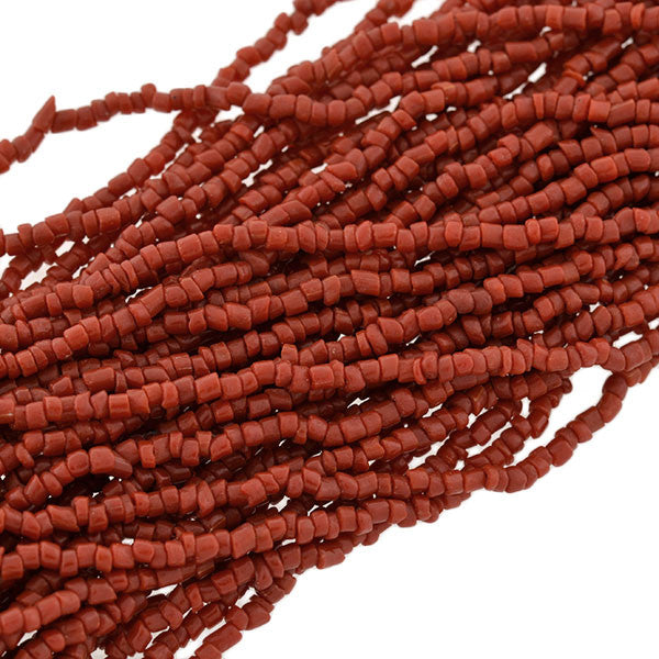 Vintage African Coral & Bone Beads Multi Strand Necklace