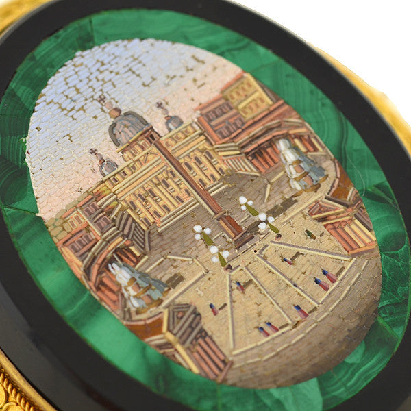 Victorian Large 18kt Vatican City Micro Mosaic Pin/Pendant