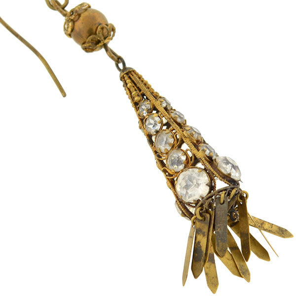Victorian Gold-Filled French Paste Fringe Earrings