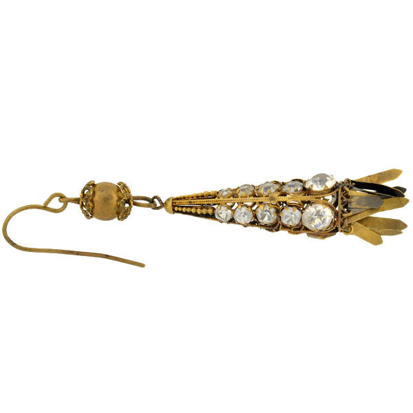 Victorian Gold-Filled French Paste Fringe Earrings