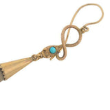 Victorian Dramatic Elongated Agate Teardrop Turquoise Snake Earrings
